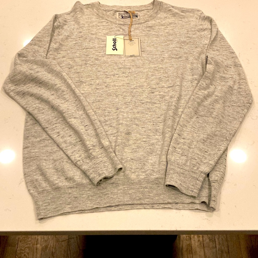 Schott Bros Grey Crew Neck Sweater